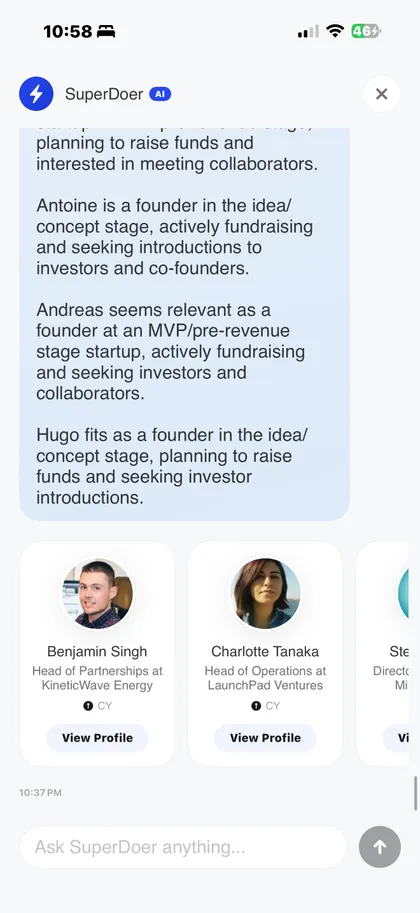 AI recommending people to meet